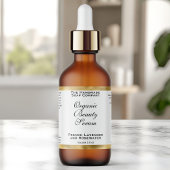 White & Gold Cosmetics Dropper Bottle Label ラベル