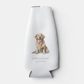 White & Gold Custom Pet Wedding ボトルクーラー (正面)