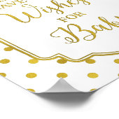 White Gold Dots Wishes for Baby Sign ポスター (角)