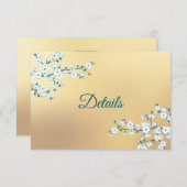 White Gold Floral Wedding Details エンクロージャーカード (正面/裏面)