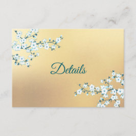 White Gold Floral Wedding Details エンクロージャーカード