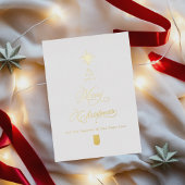 White Gold Foil Christmas Card 箔シーズンカード