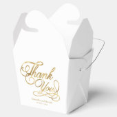 White & Gold Foil Thank You Calligraphy Wedding フェイバーボックス (オープン)