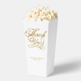 White & Gold Foil Thank You Calligraphy Wedding フェイバーボックス