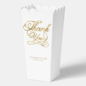 White & Gold Foil Thank You Calligraphy Wedding フェイバーボックス (正面)