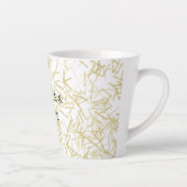 White Gold Glam Glitzy Sparkle カフェラテマグ (右)