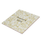 White Gold Glam Glitzy Sparkle Christmas タイル (側面)