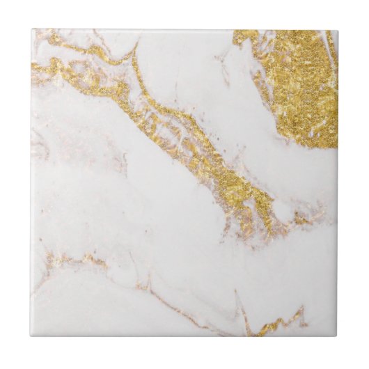 White gold glitter marble タイル (正面)