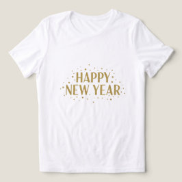  🎉 White Gold Happy New Year T-Shirt  トライブレンドＴシャツ
