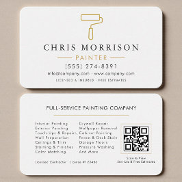 White & Gold Home Painter Business Card 名刺