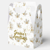 White Gold Leaves & Snowflakes Pattern フェイバーボックス (オープン)