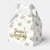 White Gold Leaves & Snowflakes Pattern フェイバーボックス (正面サイド)