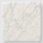 White Gold Marble Elegant Minimalist Luxury Design ストーンコースター (正面)