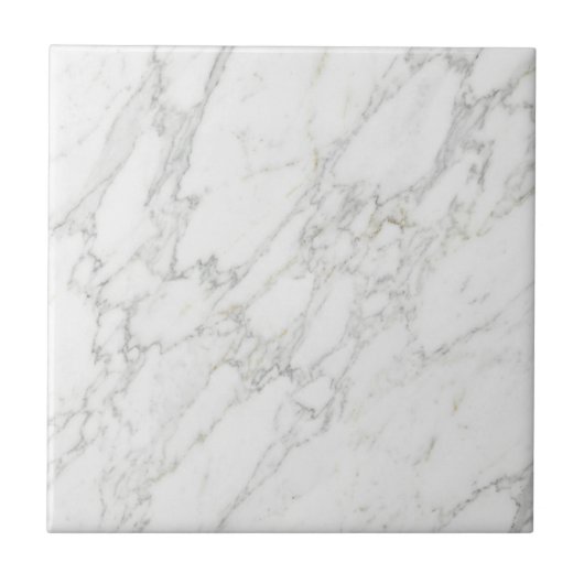 White Gold Marble Elegant Minimalist Luxury Design タイル (正面)