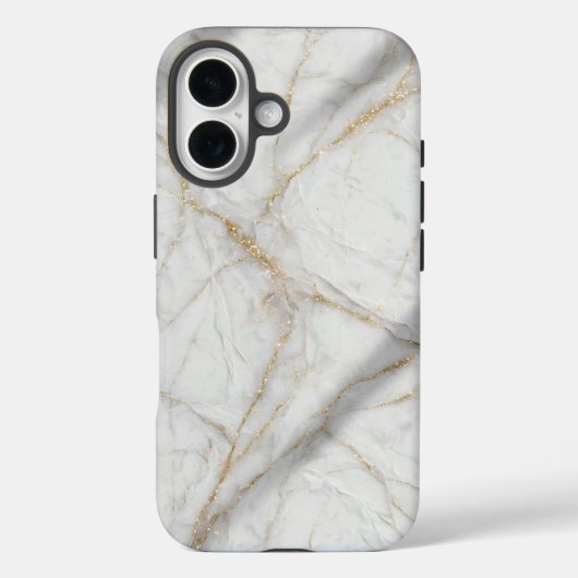 White Gold Marble Luxury Elegant Case Case-Mate iPhoneケース (裏面)