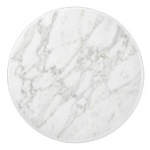 White Gold Marble Minimalist Elegant Luxury Style セラミックノブ (正面)