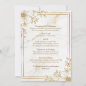 White gold marble wedding invitation 招待状 (裏面)