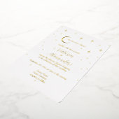 White Gold Modern Minimal Celestial 箔招待状 (回転した状態)