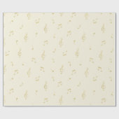 White Gold Music Notes Birthday ラッピングペーパー (フラット)