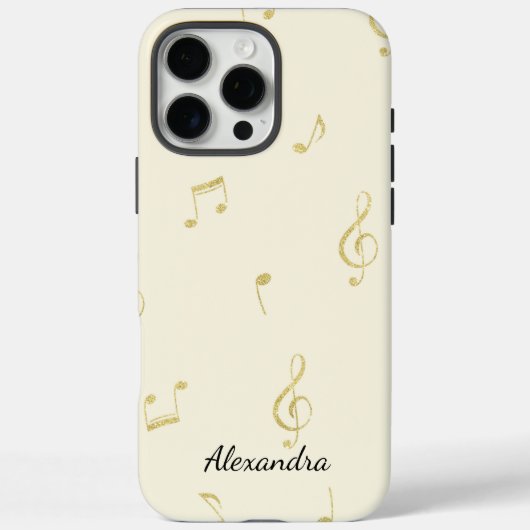 White Gold Music Notes   Case-Mate iPhoneケース (裏面)