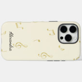 White Gold Music Notes   Case-Mate iPhoneケース (裏面 (横))