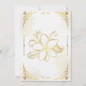 White Gold Ornate Frame Wedding Invitation 招待状 (裏面)