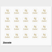 White & Gold Script Just got Engaged ラウンドシール (シート)