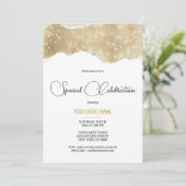 White gold silver glitter luxury Special Event 招待状 (スタンド正面)