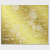 white, gold, silver, thank  you, flowers, floral, ラッピングペーパー (フラット)