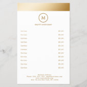 White Gold Stripe Monogramm Circle Flyer チラシ (正面)