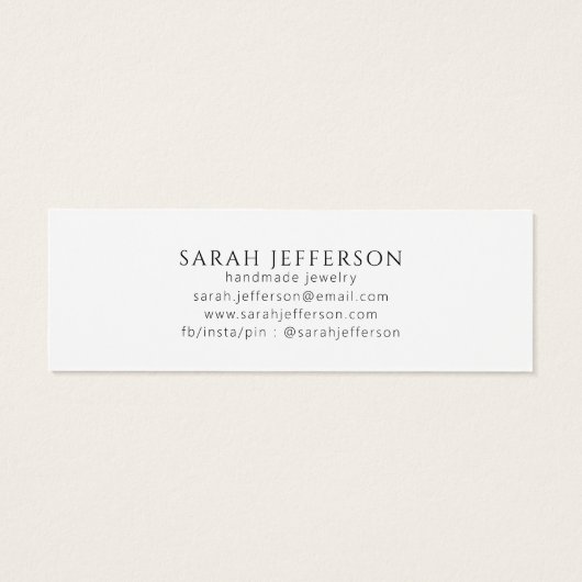 White Gold Stud Earring Jewelry Display Card (裏面)