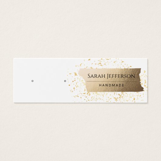 White Gold Stud Earring Jewelry Display Card (正面)