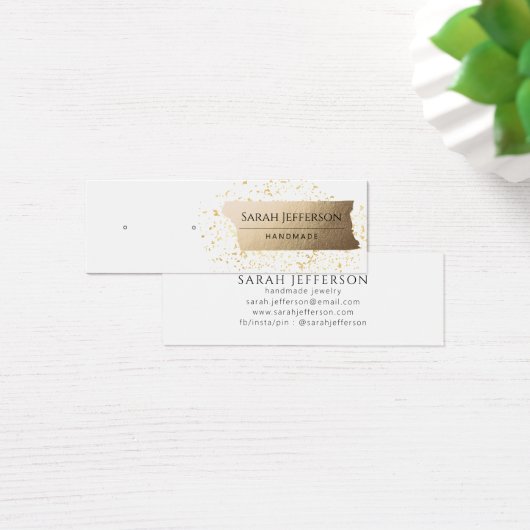 White Gold Stud Earring Jewelry Display Card (デスク)