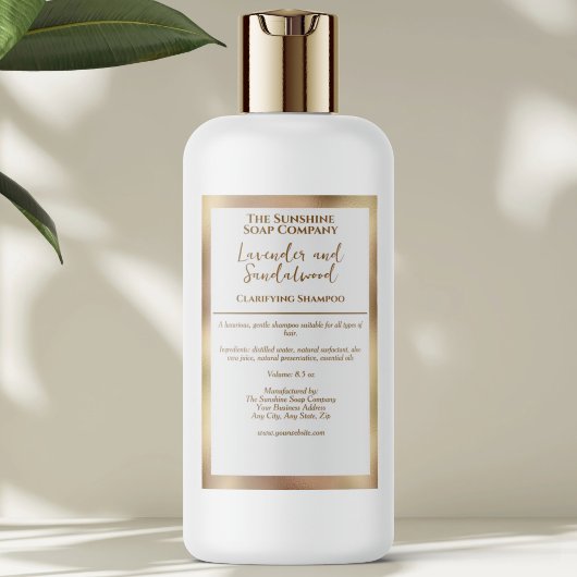 White & gold waterproof cosmetics bottle label フードラベル