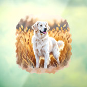 White Golden Retriever Dog ウィンドウサイン (シート3)