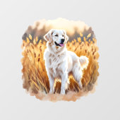 White Golden Retriever Dog ウィンドウサイン (シート)