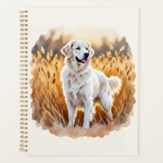White Golden Retriever Dog プランナー手帳