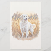White Golden Retriever Dog 便箋 (裏面)