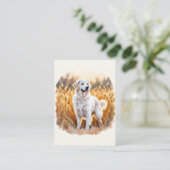 White Golden Retriever Dog 名刺 (スタンド正面)