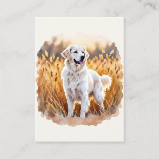 White Golden Retriever Dog 名刺 (正面)