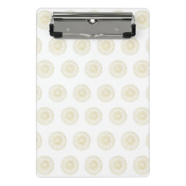 White | Golden Zinnia Flower Medallions ミニクリップボード