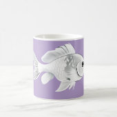 White goldfish on a lavender background mug モーフィングマグカップ (中央)