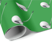 White Golf Balls and Putters ラッピングペーパー (ロールコーナー)