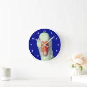 White Goose Face Cute Animal ラウンド壁時計 (ホーム)