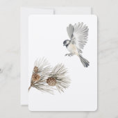 White, Gray, Bird Rustic Wedding Invitation 招待状 (裏面)