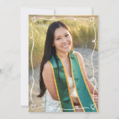 White Gray Hand Drawn Doodle Photo Graduate Party 招待状 (裏面)