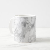 White Gray Marble Classic Elegant Beauty Glitz コーヒーマグカップ (正面左)