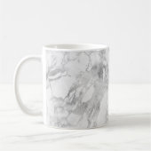 White Gray Marble Classic Elegant Beauty Glitz コーヒーマグカップ (左)
