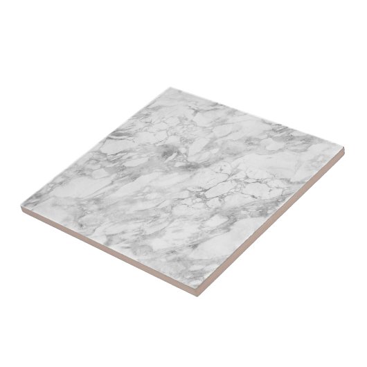 White Gray Marble Classic Elegant Beauty Glitz タイル (側面)