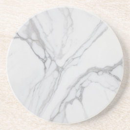 White Gray Marble Minimal Elegant Coaster コースター